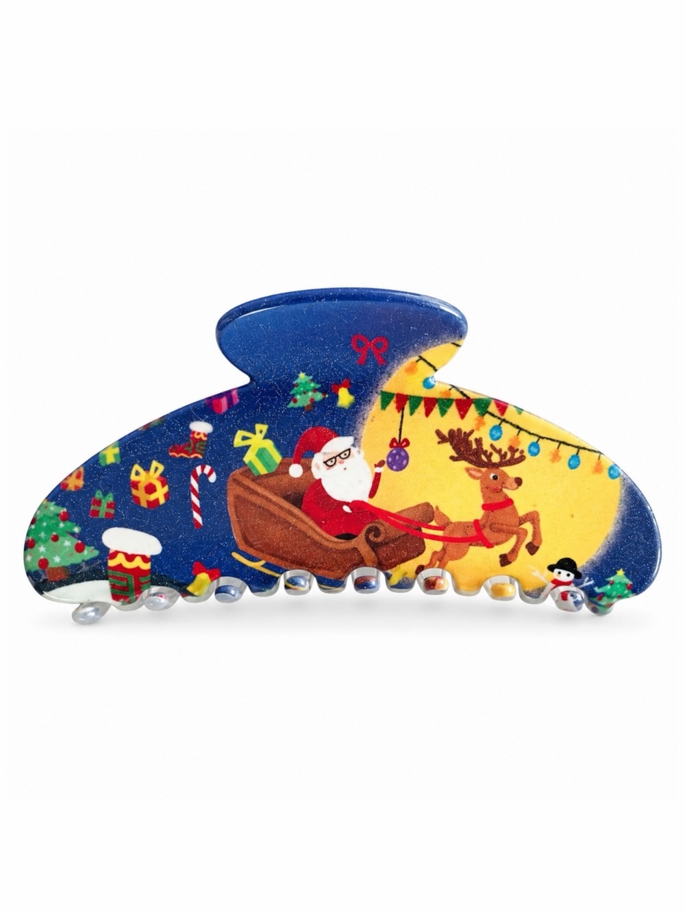 Santa Claus Sleigh Toys Rudolph Reindeer Christmas 4" Lobster Claw Hair Clip